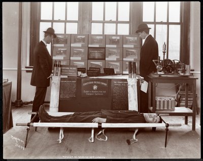 Exhibit of First Aid Equipment by the Pennsylvania Railroad Co. at the Museum of Safety Appliances of the American Institute of Social Service, New York by Byron Company
